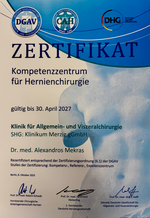 Zertifikat Kompetenzzentrum für Hernienchirurgie