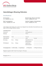 Anmeldung Weaning-Bett